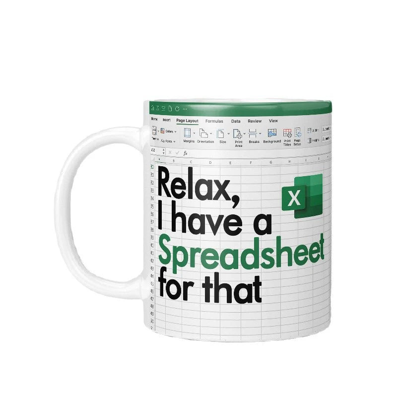 ☕ Spreadsheet Mug – Where Coffee Meets Calculations
