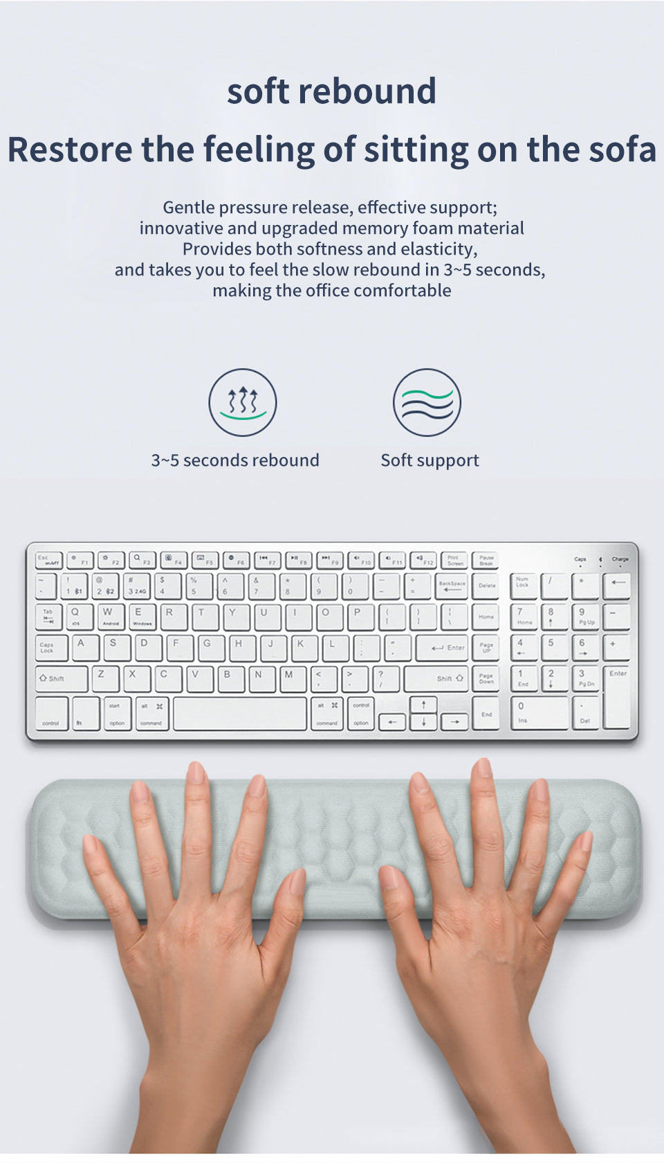Ergonomic Memory Foam Mouse Pad with Wrist Support – Office & Laptop Use