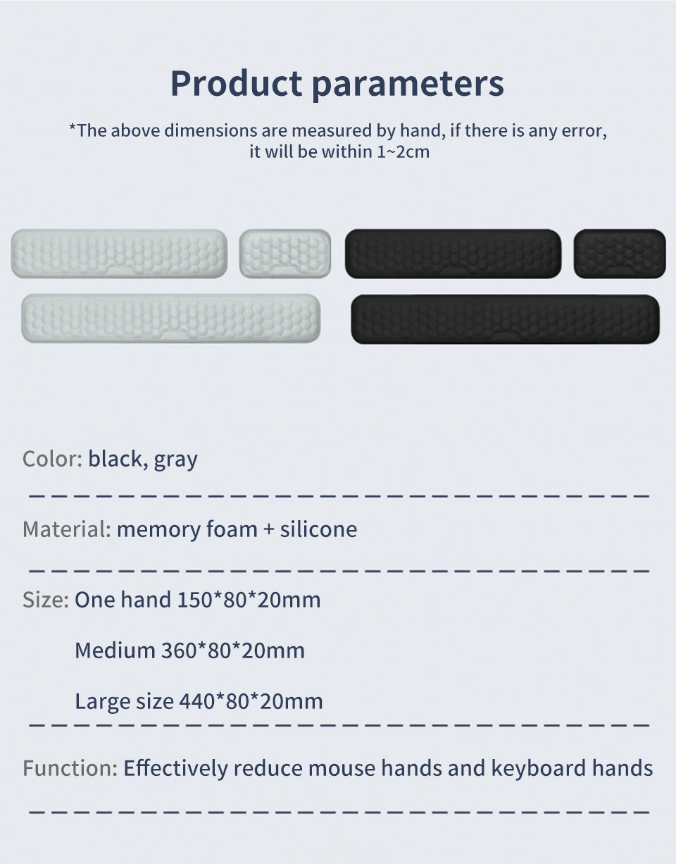 Ergonomic Memory Foam Mouse Pad with Wrist Support – Office & Laptop Use