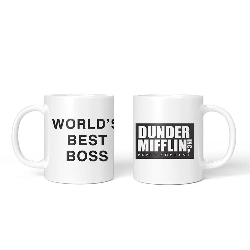 🏆 “World’s Best Boss” Mug – 350ML Dunder Mifflin-Inspired Ceramic Cup