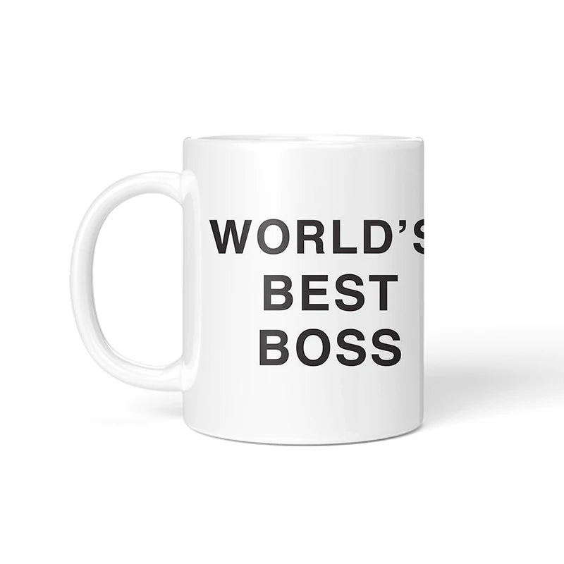 🏆 “World’s Best Boss” Mug – 350ML Dunder Mifflin-Inspired Ceramic Cup