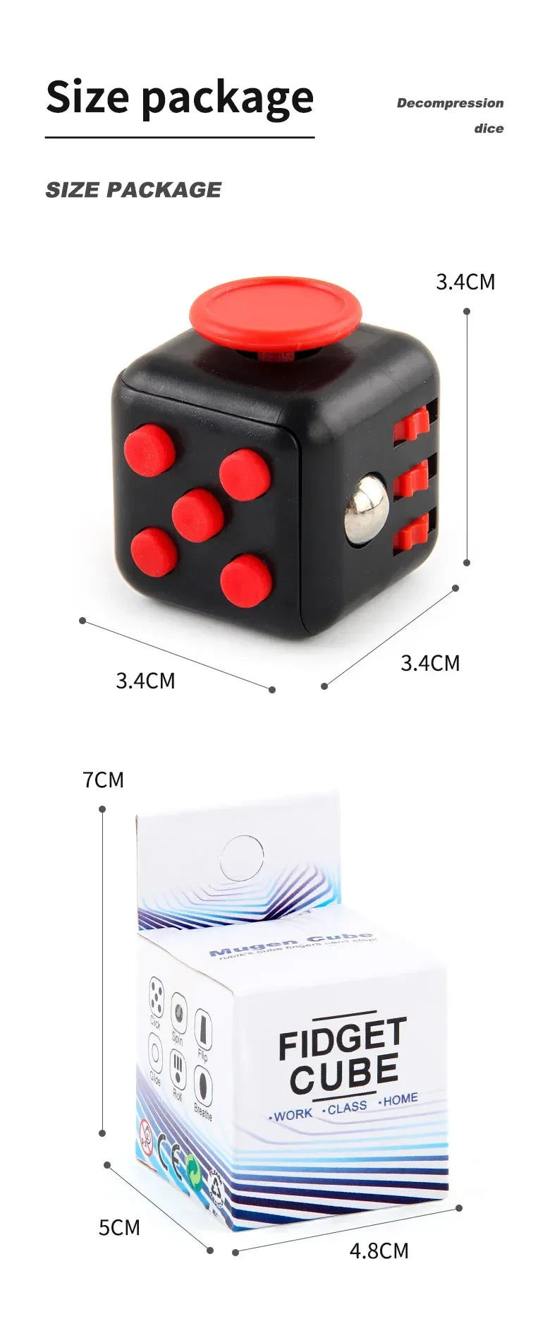 6-Sided Anti-Stress Fidget Dice