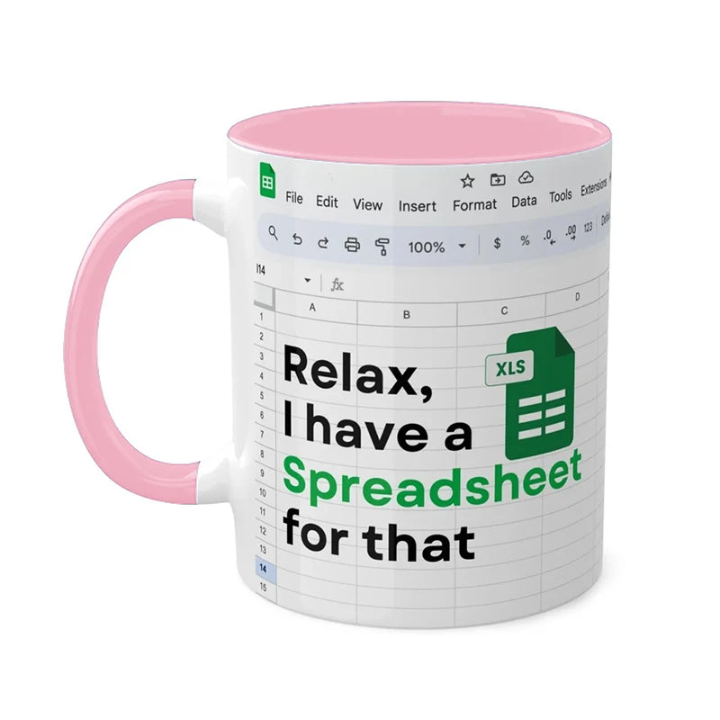 ☕ Spreadsheet Mug – Where Coffee Meets Calculations