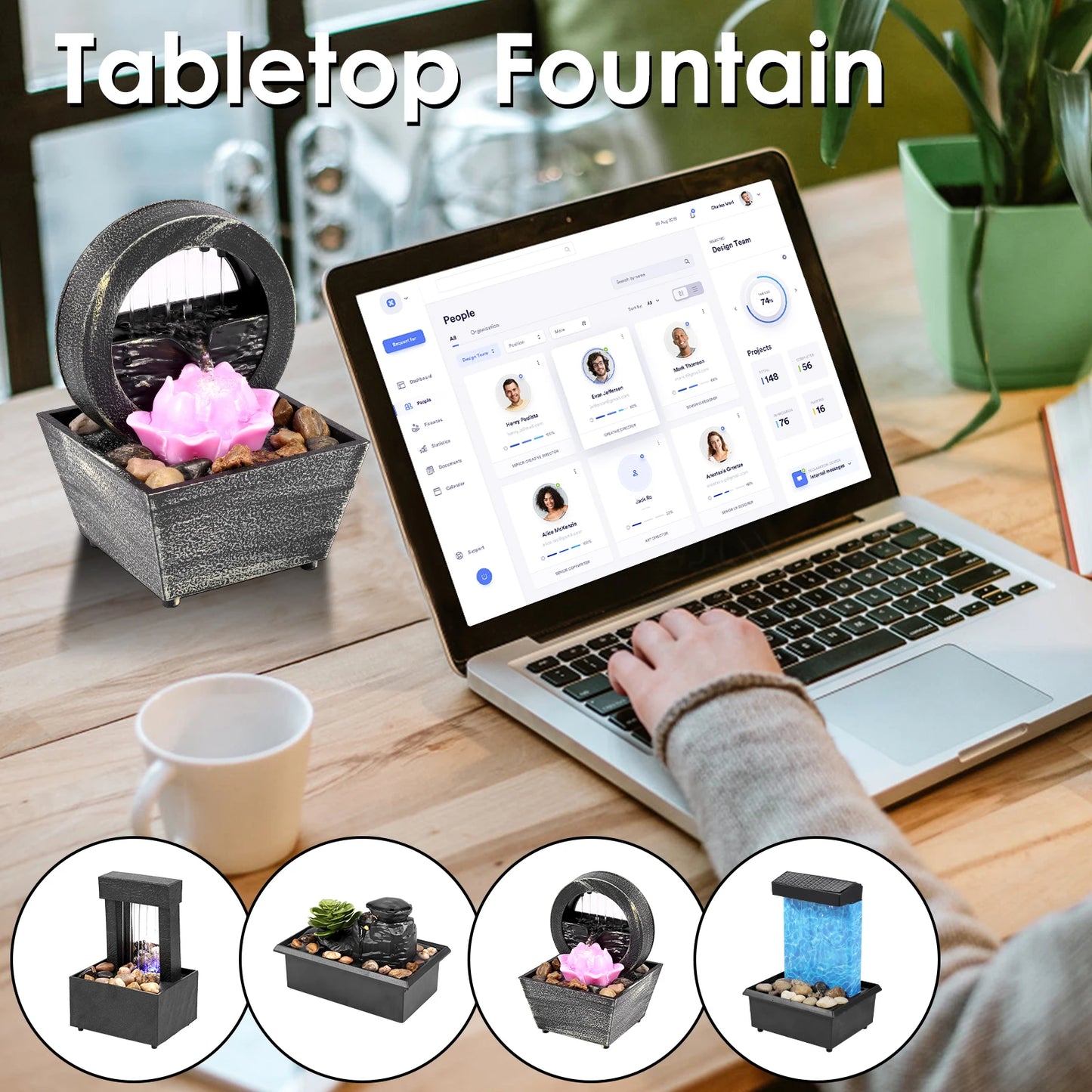 🌿 Mini Tabletop Fountain – Choose Your Flow, Find Your Calm