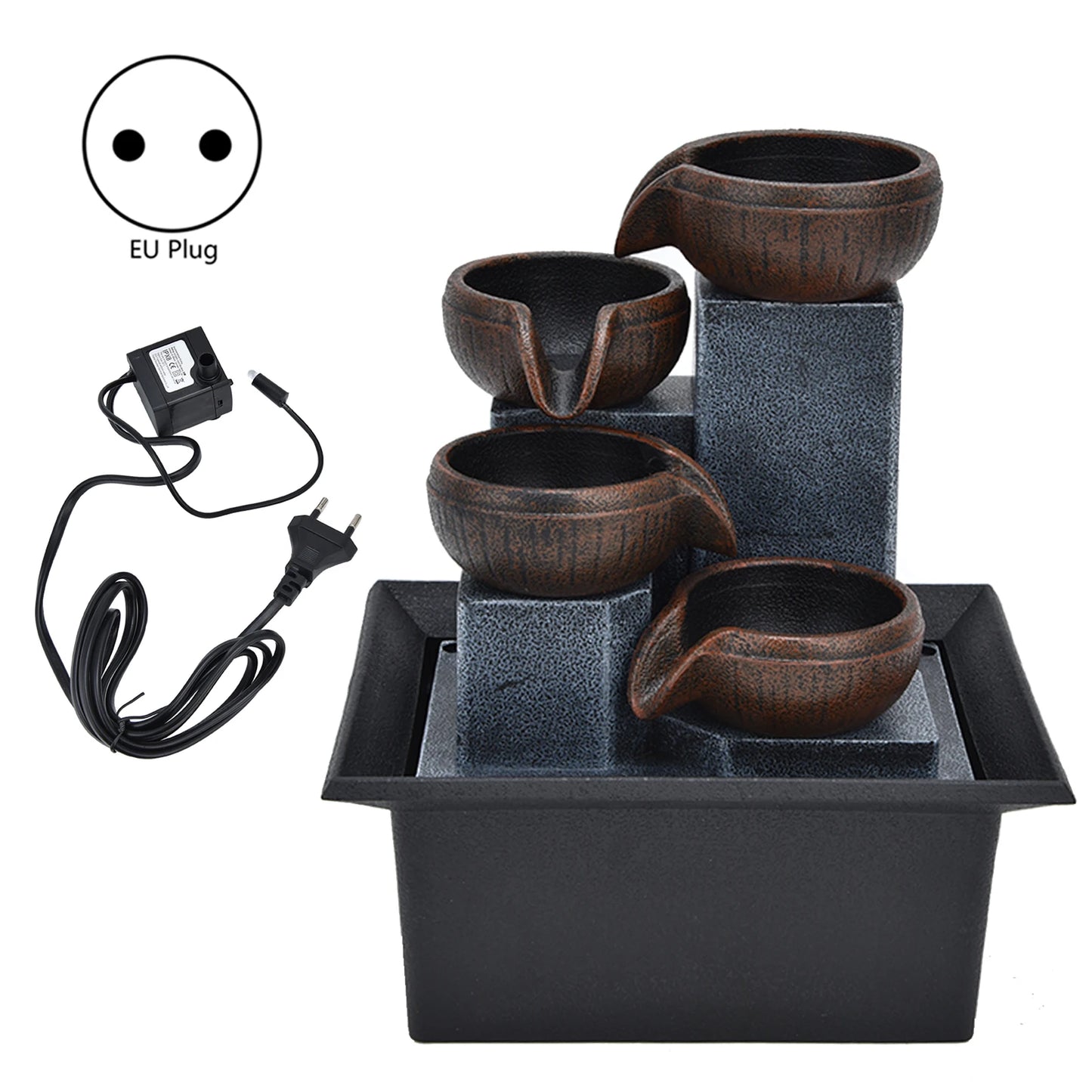 🌟 TOPINCN Feng Shui Tabletop Fountain – Peaceful Flow, Elegant Glow