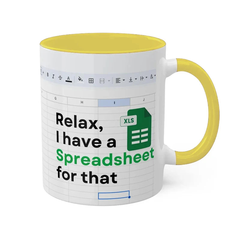 ☕ Spreadsheet Mug – Where Coffee Meets Calculations