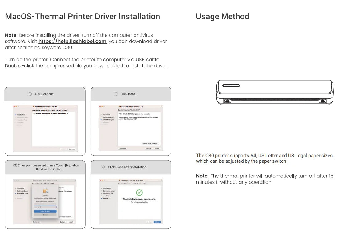 🖨️ HZTZ Portable Thermal Printer – Print Anywhere, Anytime