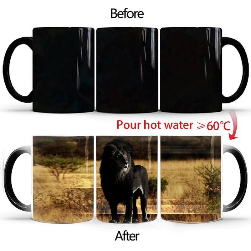 🦁 Lion & Tiger Magic Mug – 350ml of Fierce Reveal
