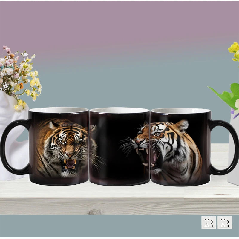 🦁 Lion & Tiger Magic Mug – 350ml of Fierce Reveal