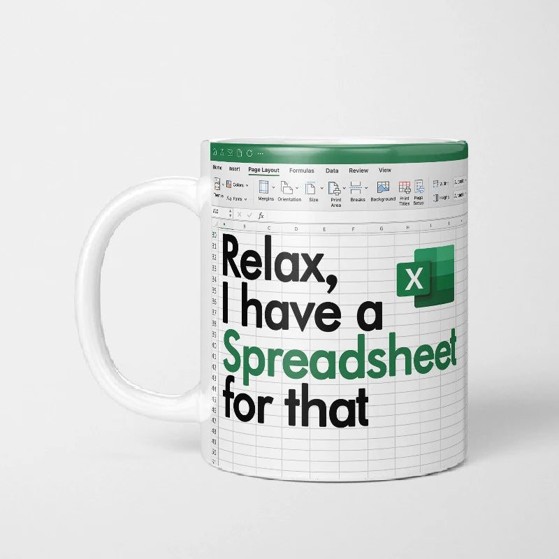 ☕ Spreadsheet Mug – Where Coffee Meets Calculations