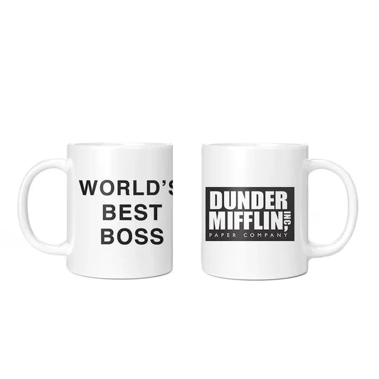 🏆 “World’s Best Boss” Mug – 350ML Dunder Mifflin-Inspired Ceramic Cup