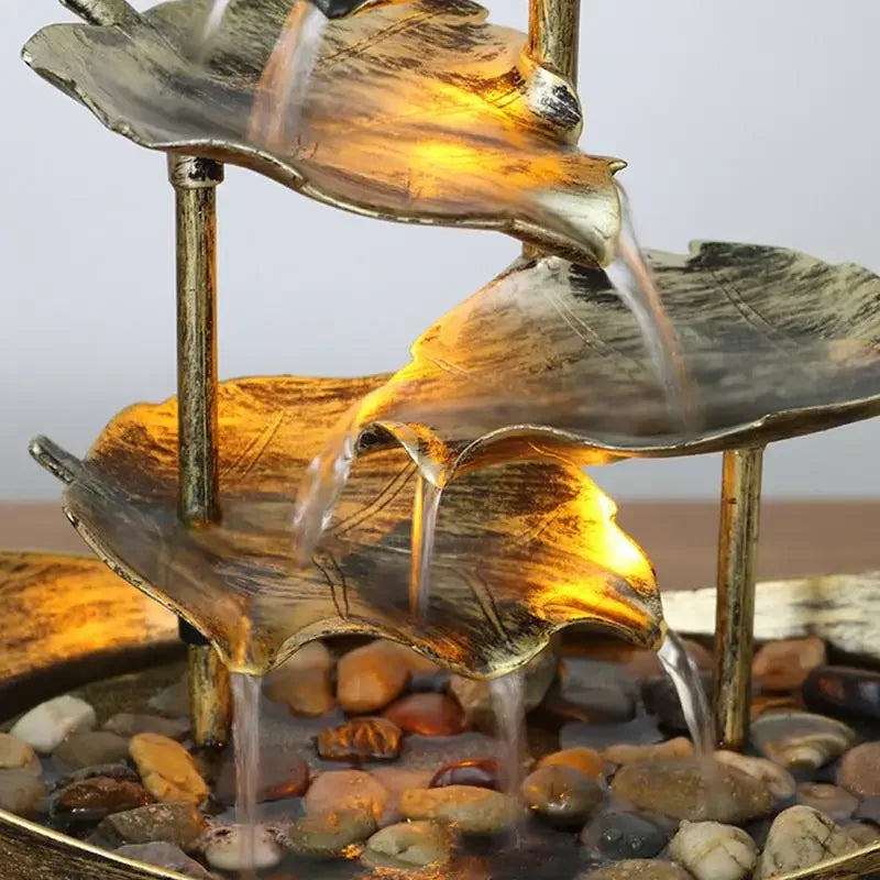 🌸 4-Tier Lotus Tabletop Fountain – Flow Into Calm