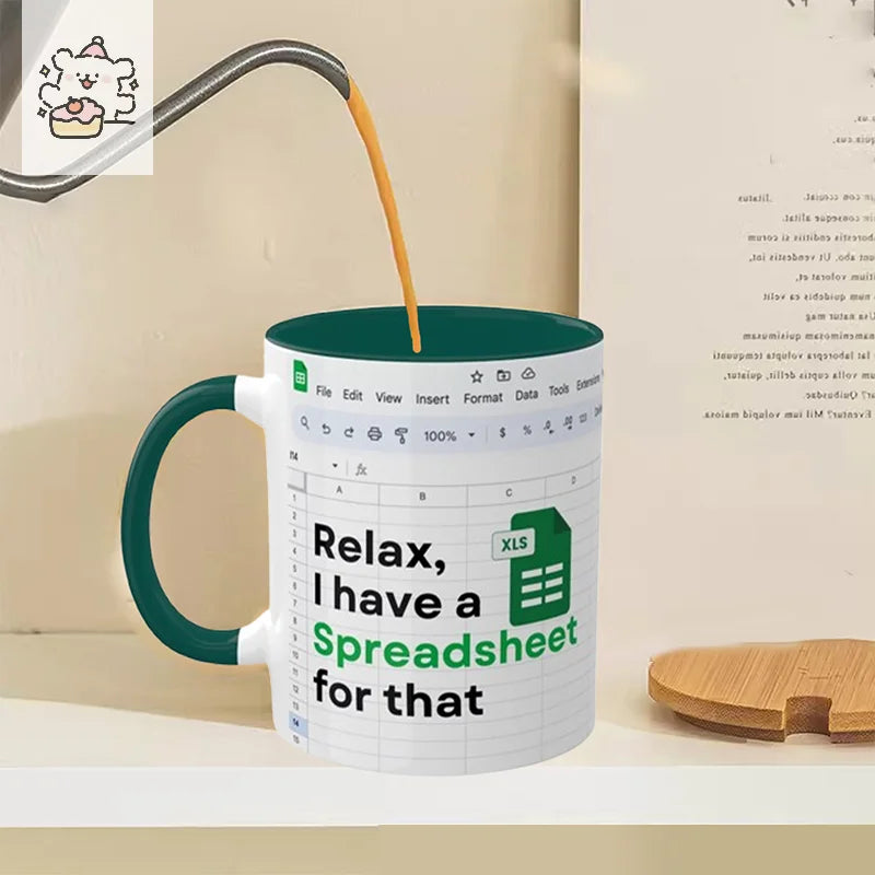 ☕ Spreadsheet Mug – Where Coffee Meets Calculations