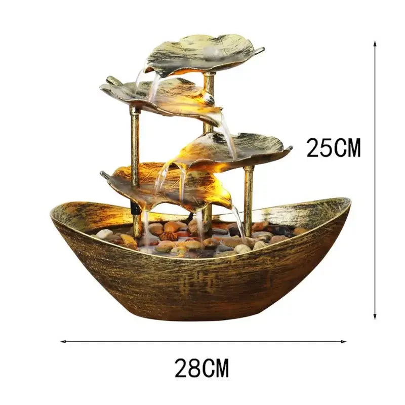 🌸 4-Tier Lotus Tabletop Fountain – Flow Into Calm