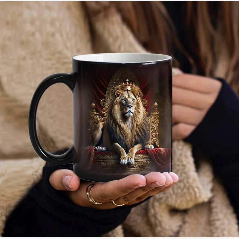 🦁 Lion & Tiger Magic Mug – 350ml of Fierce Reveal