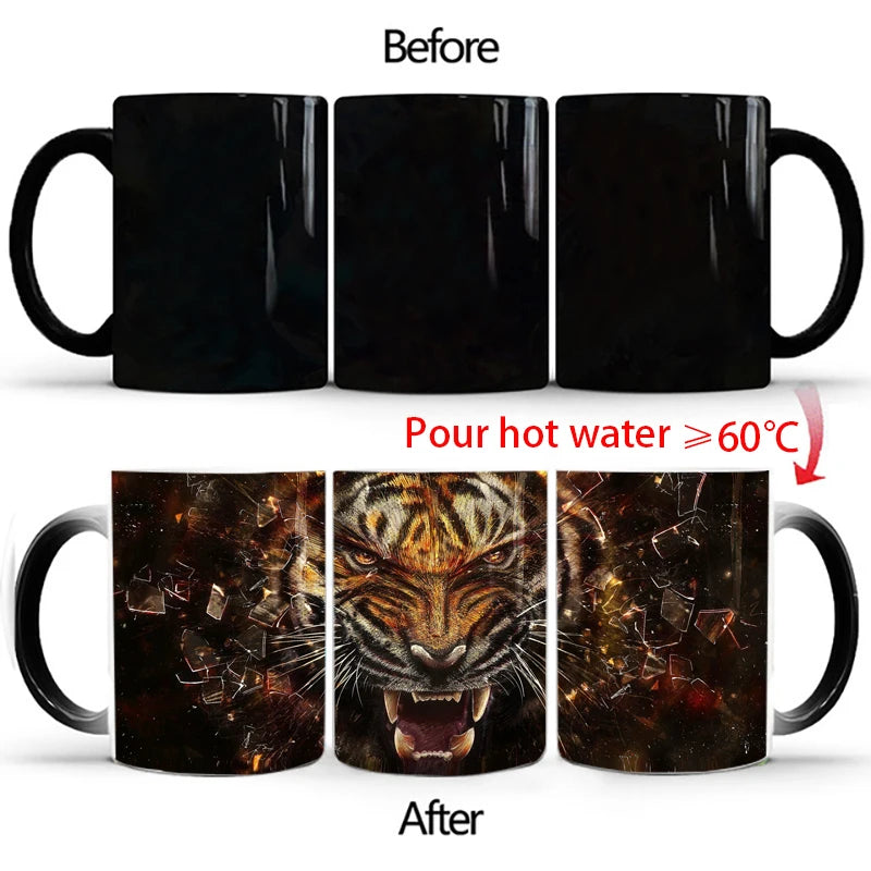 🦁 Lion & Tiger Magic Mug – 350ml of Fierce Reveal