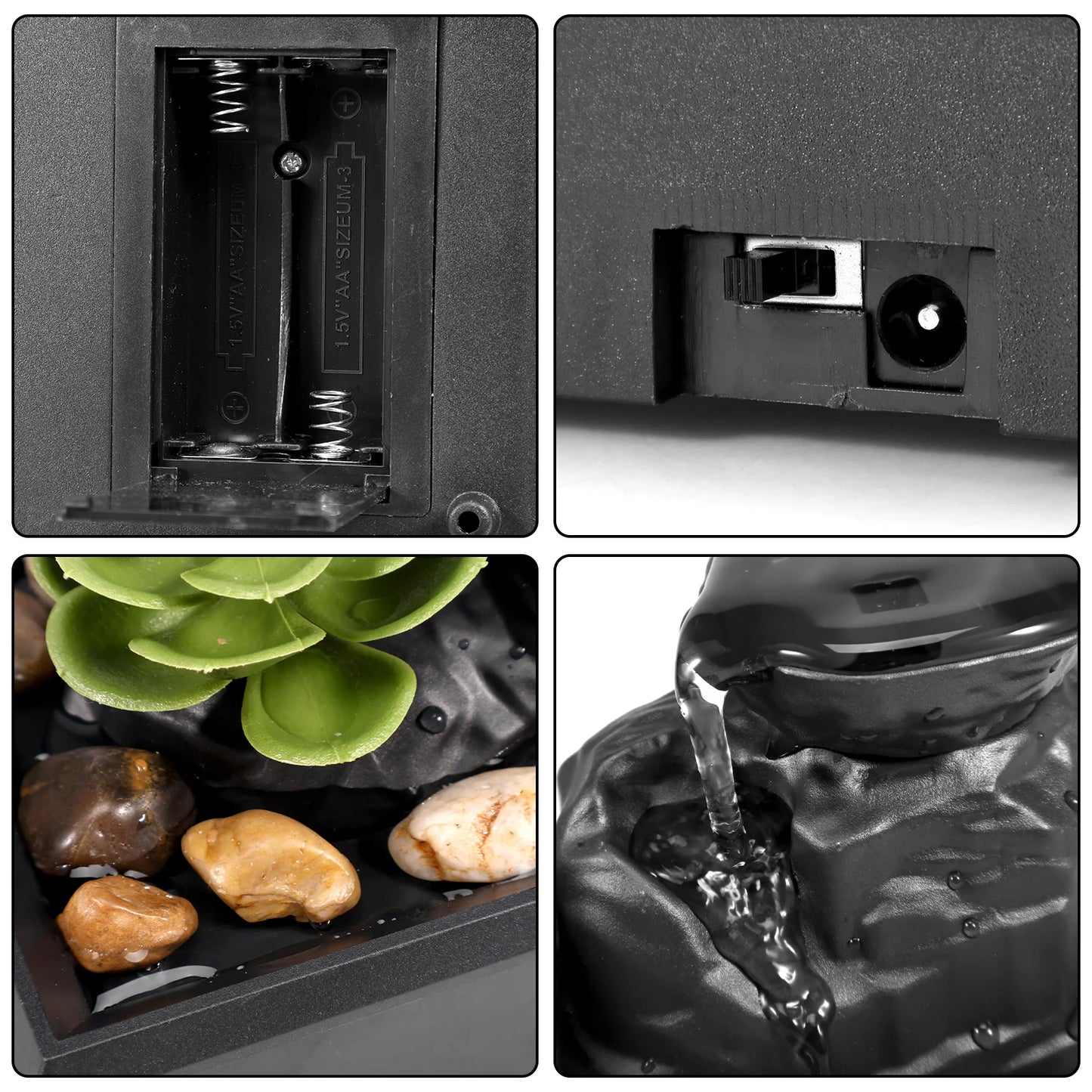 🌿 Mini Tabletop Fountain – Choose Your Flow, Find Your Calm