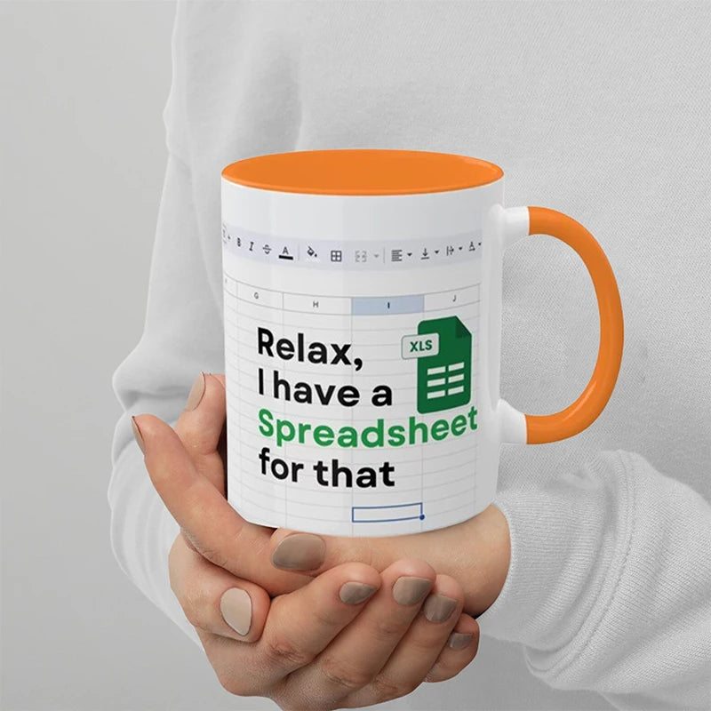☕ Spreadsheet Mug – Where Coffee Meets Calculations