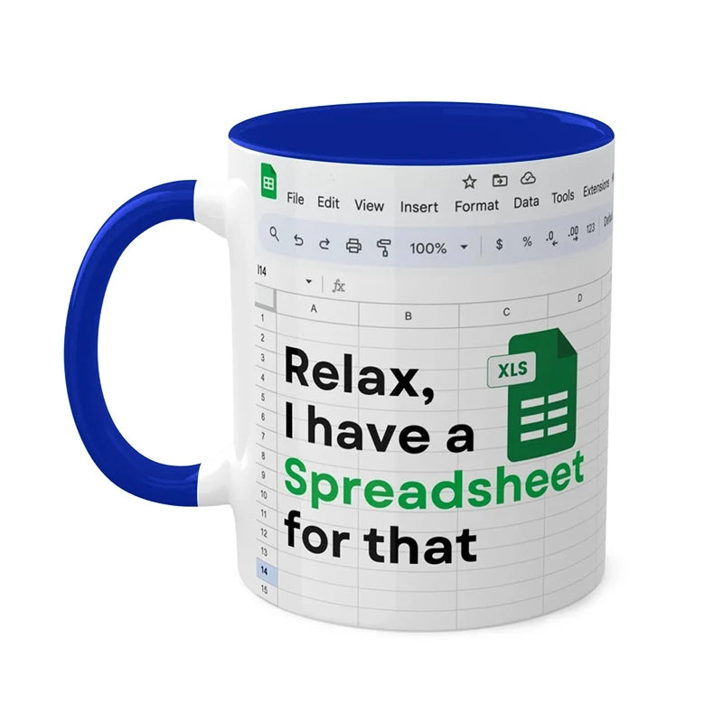 ☕ Spreadsheet Mug – Where Coffee Meets Calculations