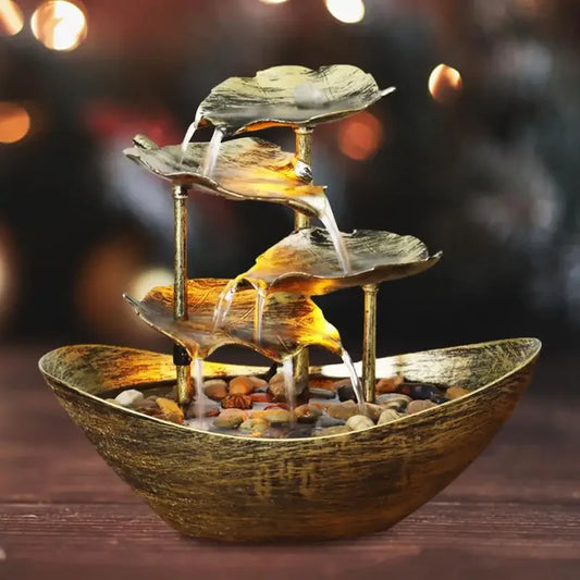 🌸 4-Tier Lotus Tabletop Fountain – Flow Into Calm