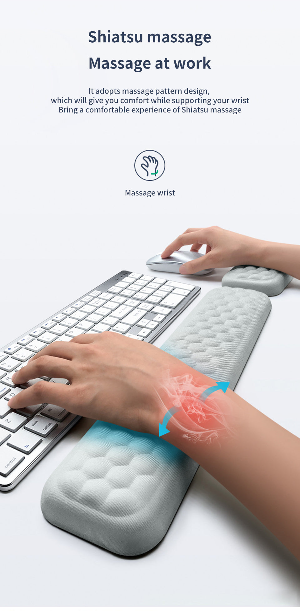 Ergonomic Memory Foam Mouse Pad with Wrist Support – Office & Laptop Use