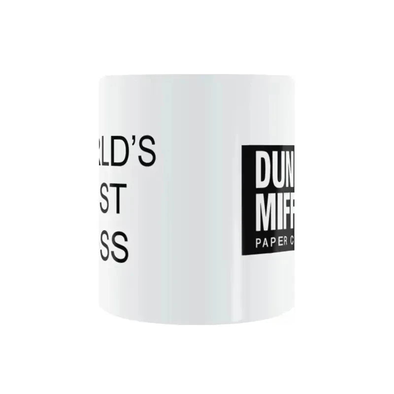 🏆 “World’s Best Boss” Mug – 350ML Dunder Mifflin-Inspired Ceramic Cup