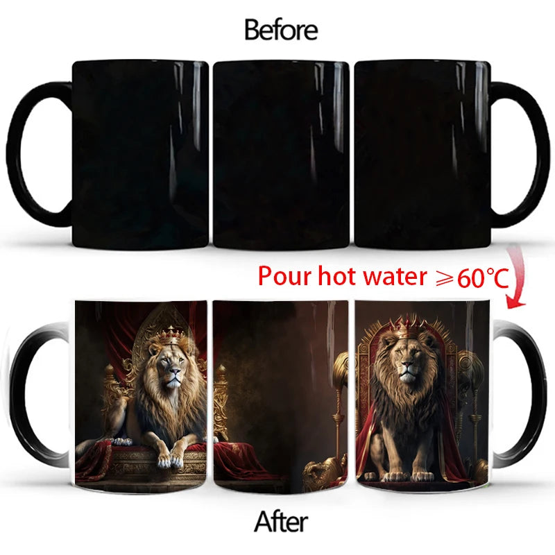 🦁 Lion & Tiger Magic Mug – 350ml of Fierce Reveal