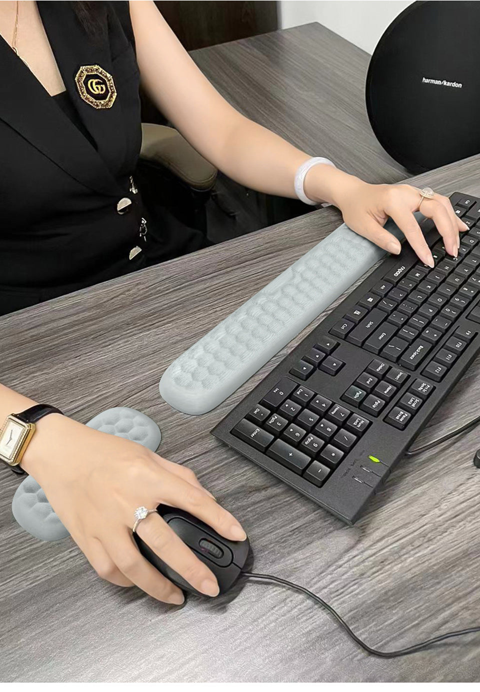 Ergonomic Memory Foam Mouse Pad with Wrist Support – Office & Laptop Use