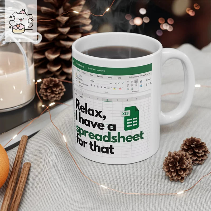 ☕ Spreadsheet Mug – Where Coffee Meets Calculations