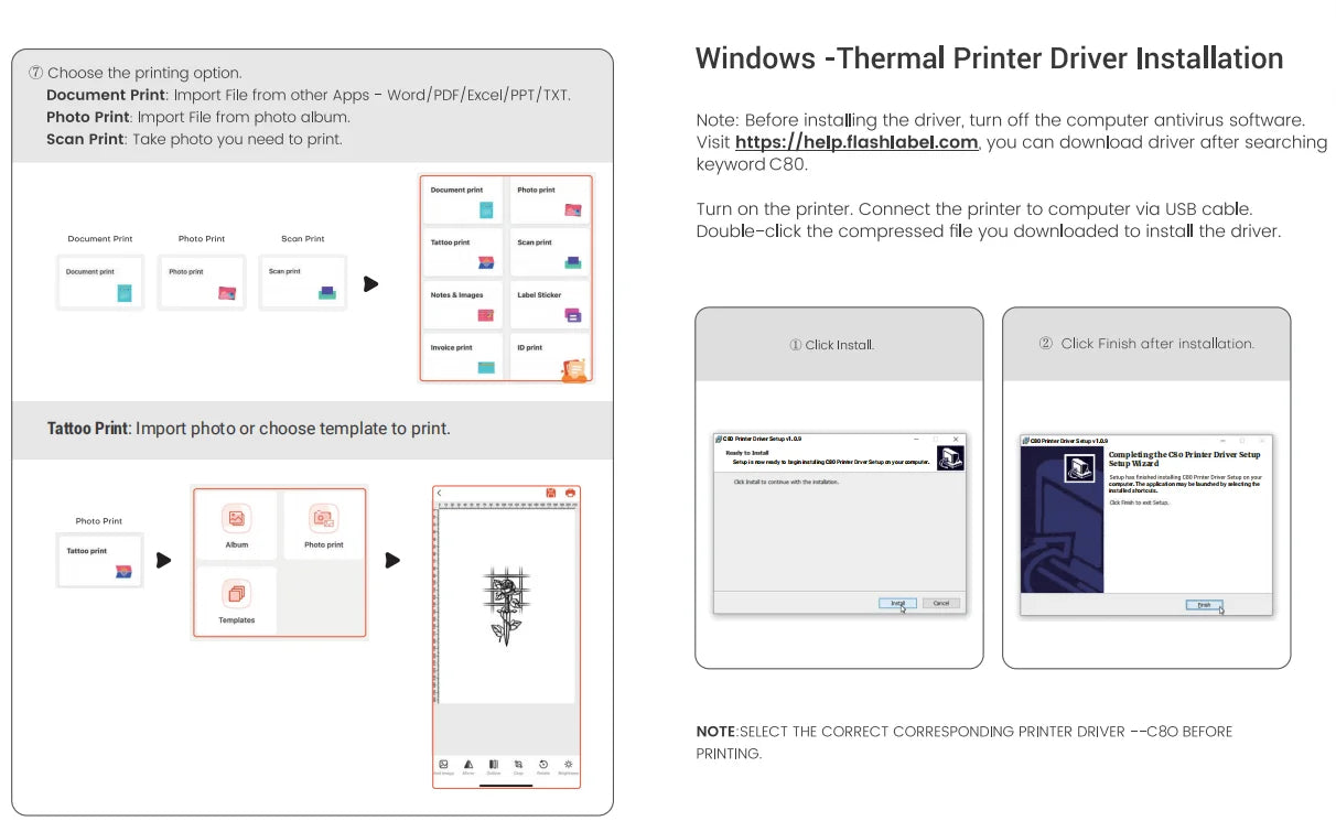 🖨️ HZTZ Portable Thermal Printer – Print Anywhere, Anytime