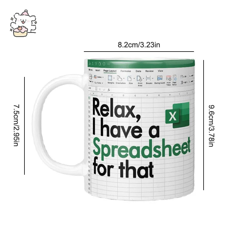 ☕ Spreadsheet Mug – Where Coffee Meets Calculations
