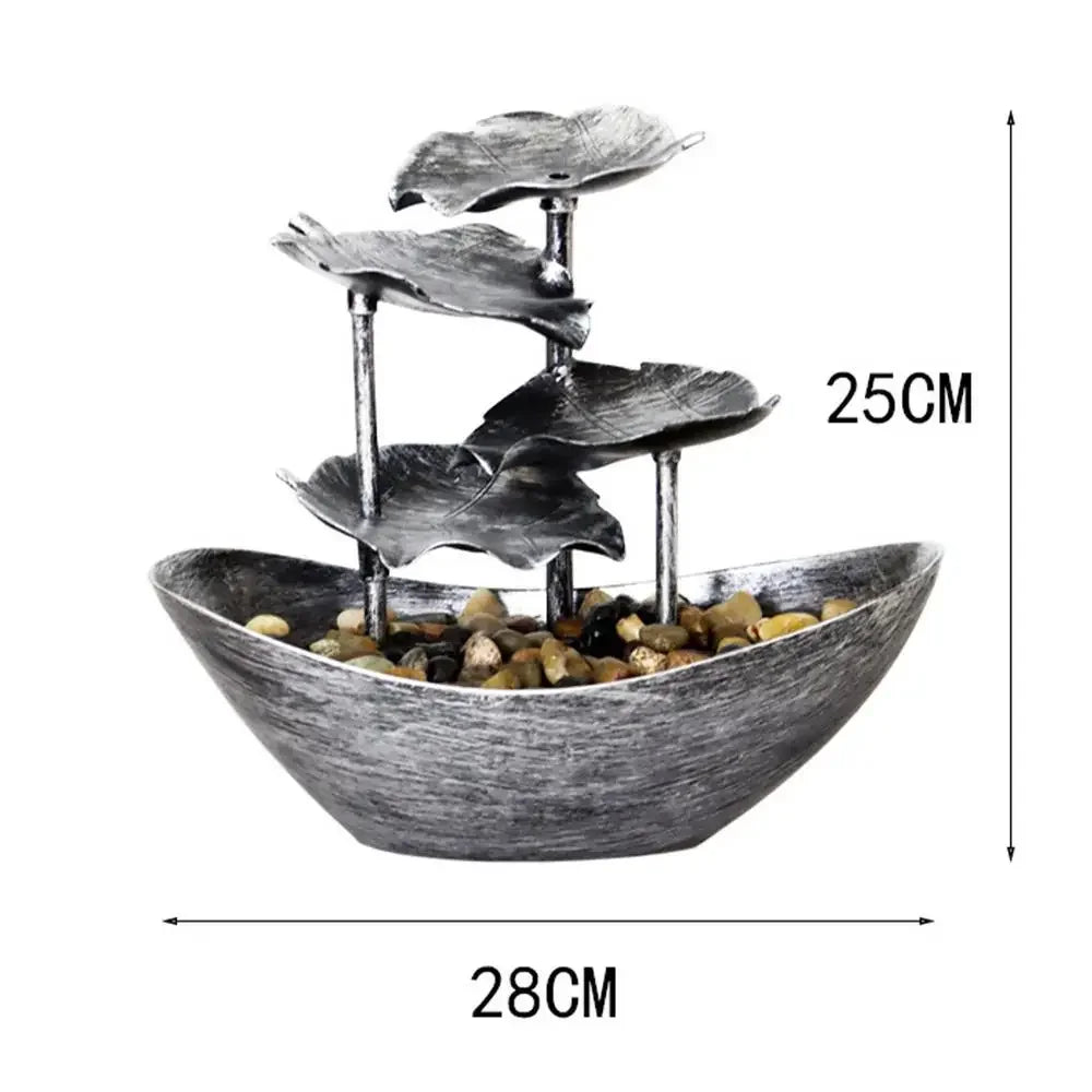 🌸 4-Tier Lotus Tabletop Fountain – Flow Into Calm