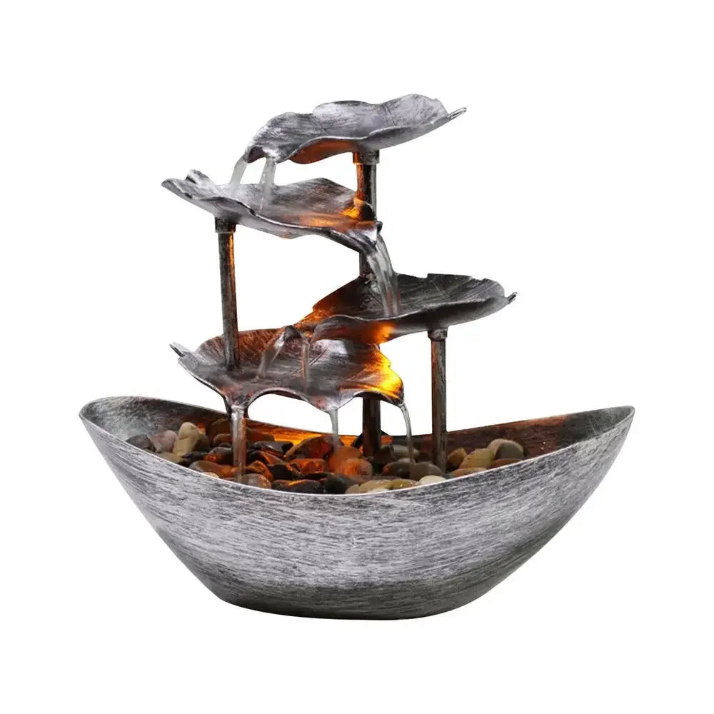 🌸 4-Tier Lotus Tabletop Fountain – Flow Into Calm