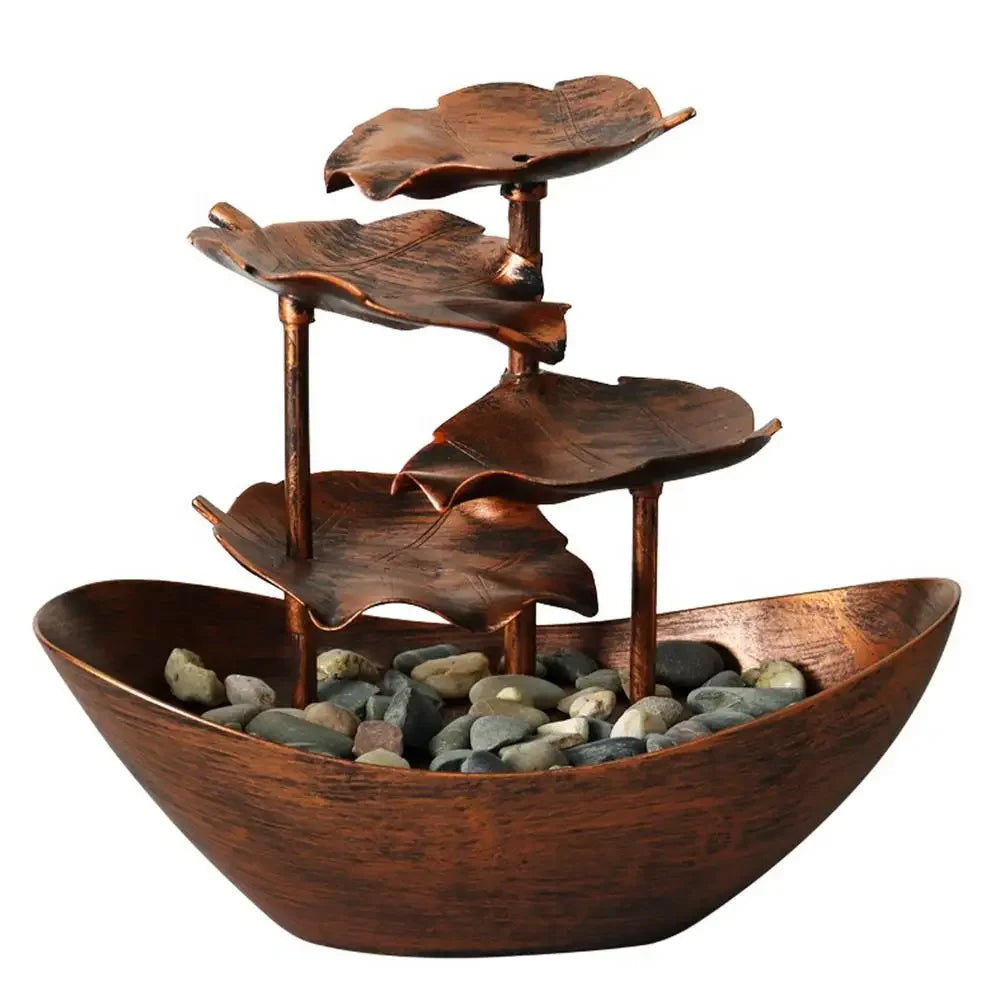 🌸 4-Tier Lotus Tabletop Fountain – Flow Into Calm