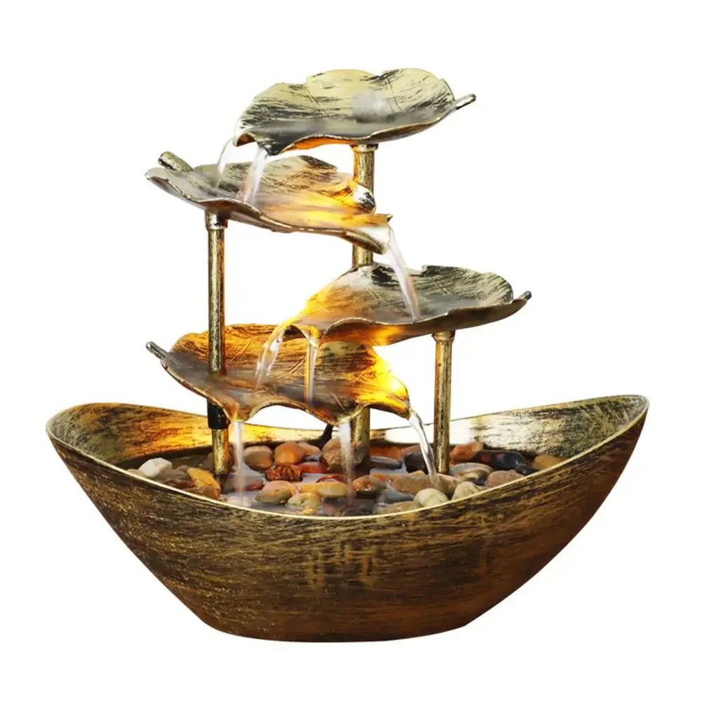 🌸 4-Tier Lotus Tabletop Fountain – Flow Into Calm
