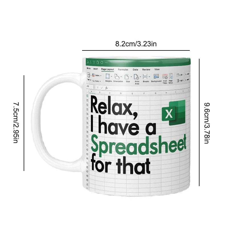 ☕ Spreadsheet Mug – Where Coffee Meets Calculations