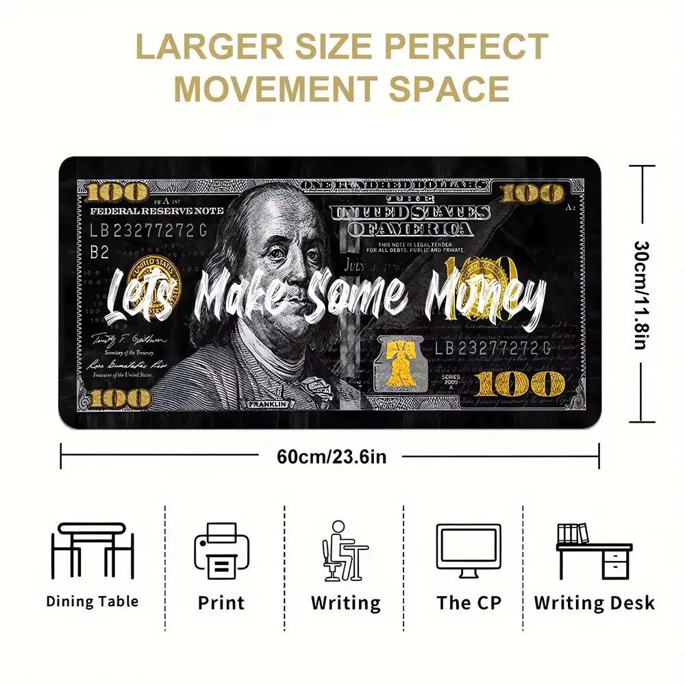💸 “Money & Motivation” XXL Gaming Mouse Pad – Hustle in Style
