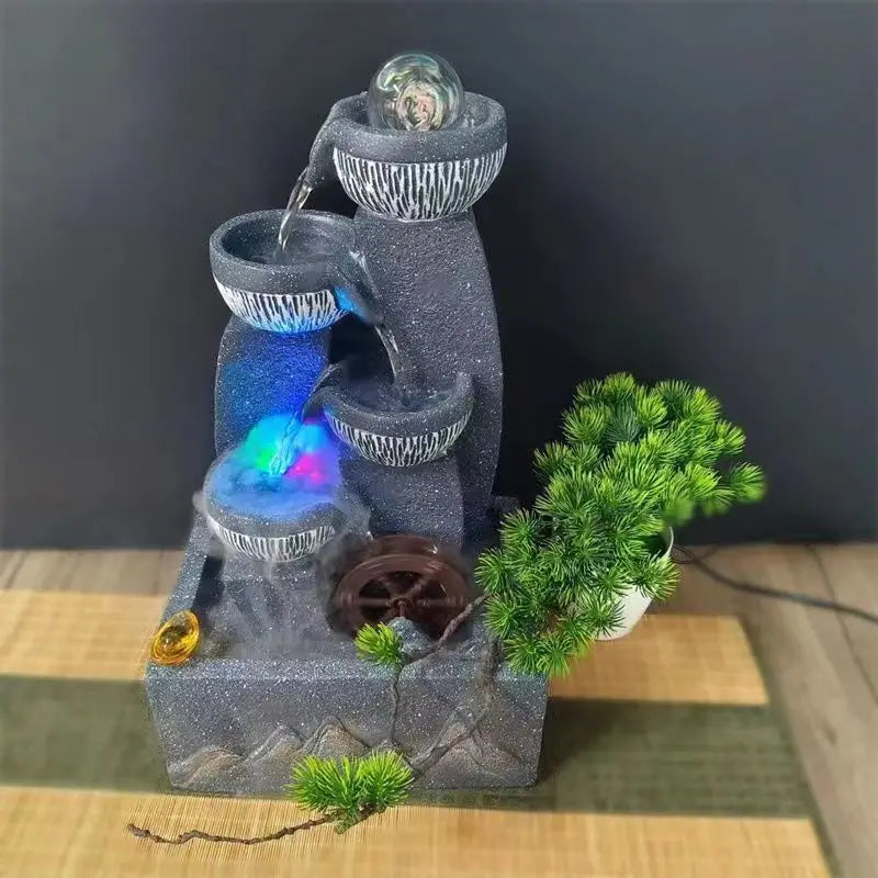 💫 Geometric Feng Shui Water Fountain – Flowing Luck & Modern Calm