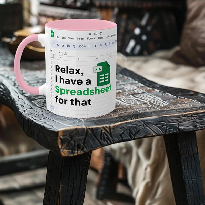 ☕ Spreadsheet Mug – Where Coffee Meets Calculations