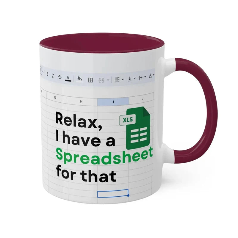 ☕ Spreadsheet Mug – Where Coffee Meets Calculations
