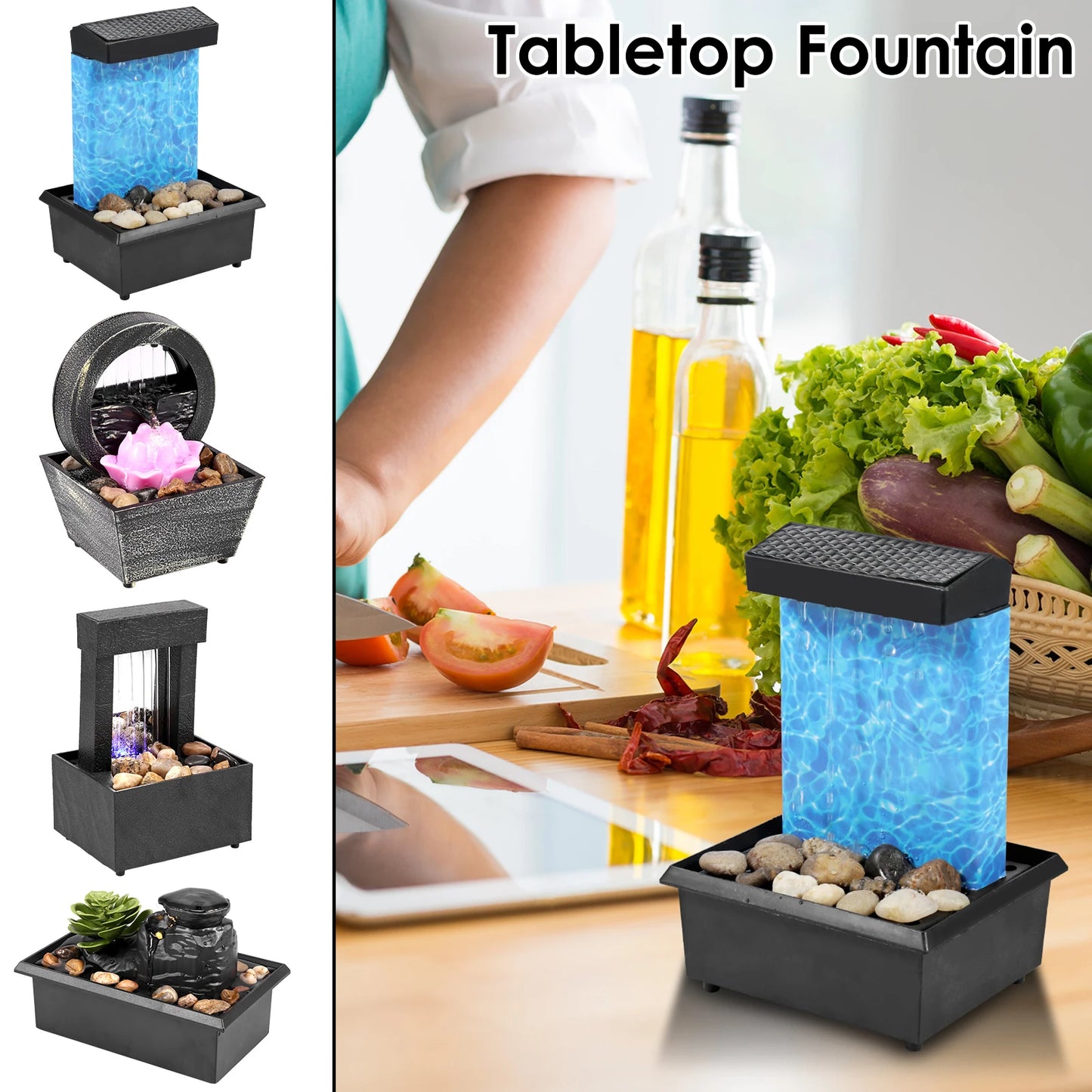 🌿 Mini Tabletop Fountain – Choose Your Flow, Find Your Calm
