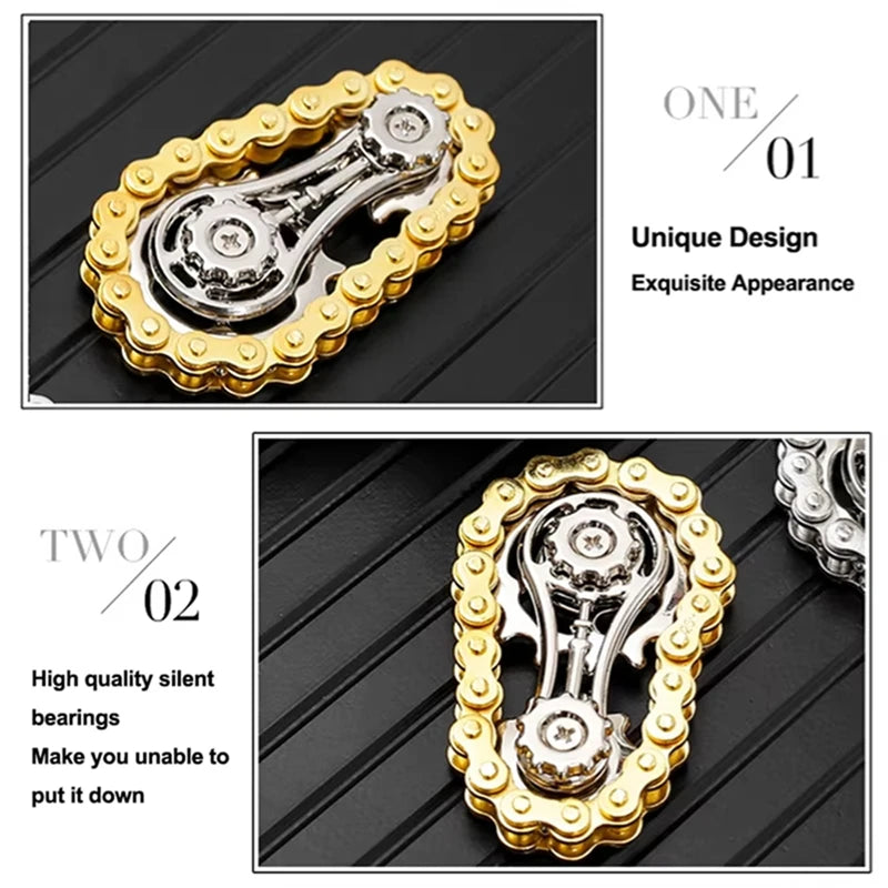 ⚙️ Mechanical Fidget Spinner – CNC Alloy Edition Gold, Silver & Black