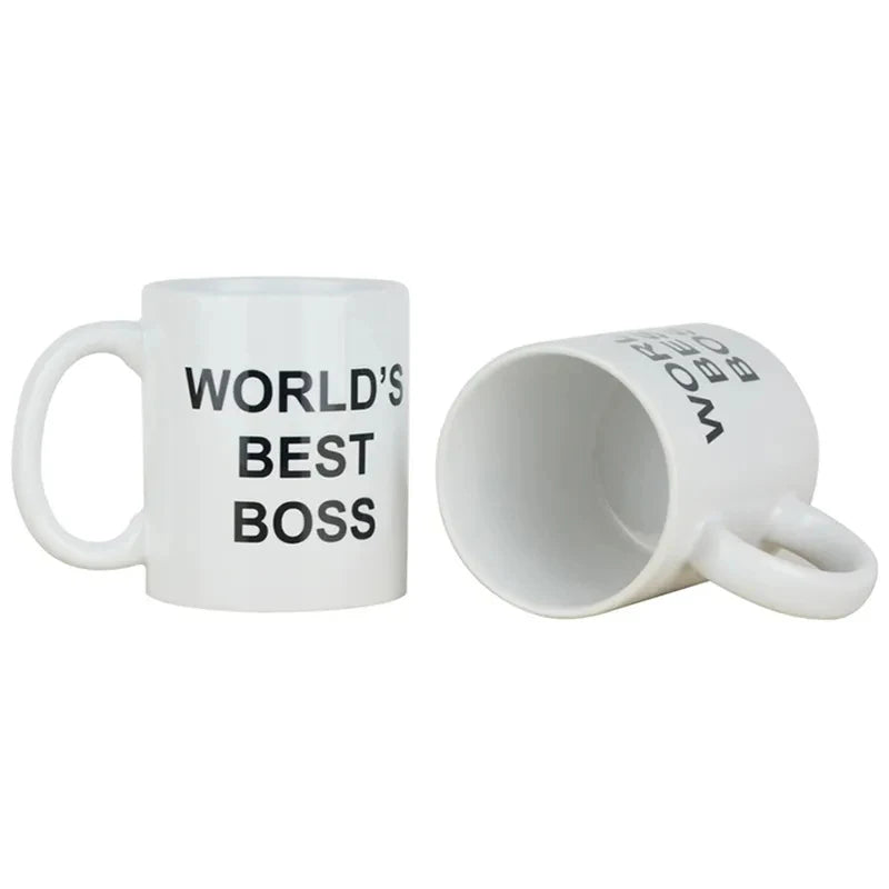🏆 “World’s Best Boss” Mug – 350ML Dunder Mifflin-Inspired Ceramic Cup