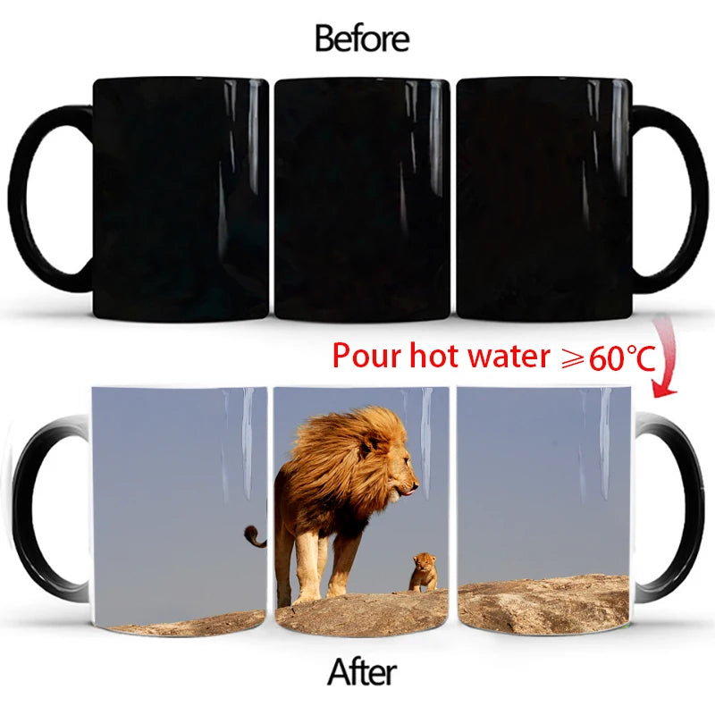 🦁 Lion & Tiger Magic Mug – 350ml of Fierce Reveal