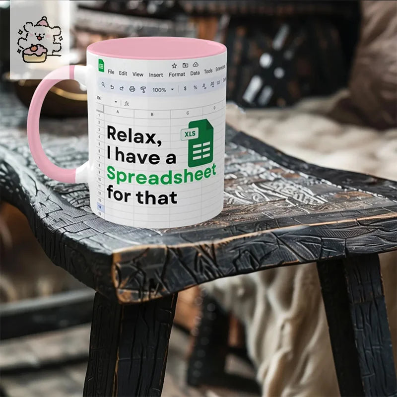 ☕ Spreadsheet Mug – Where Coffee Meets Calculations