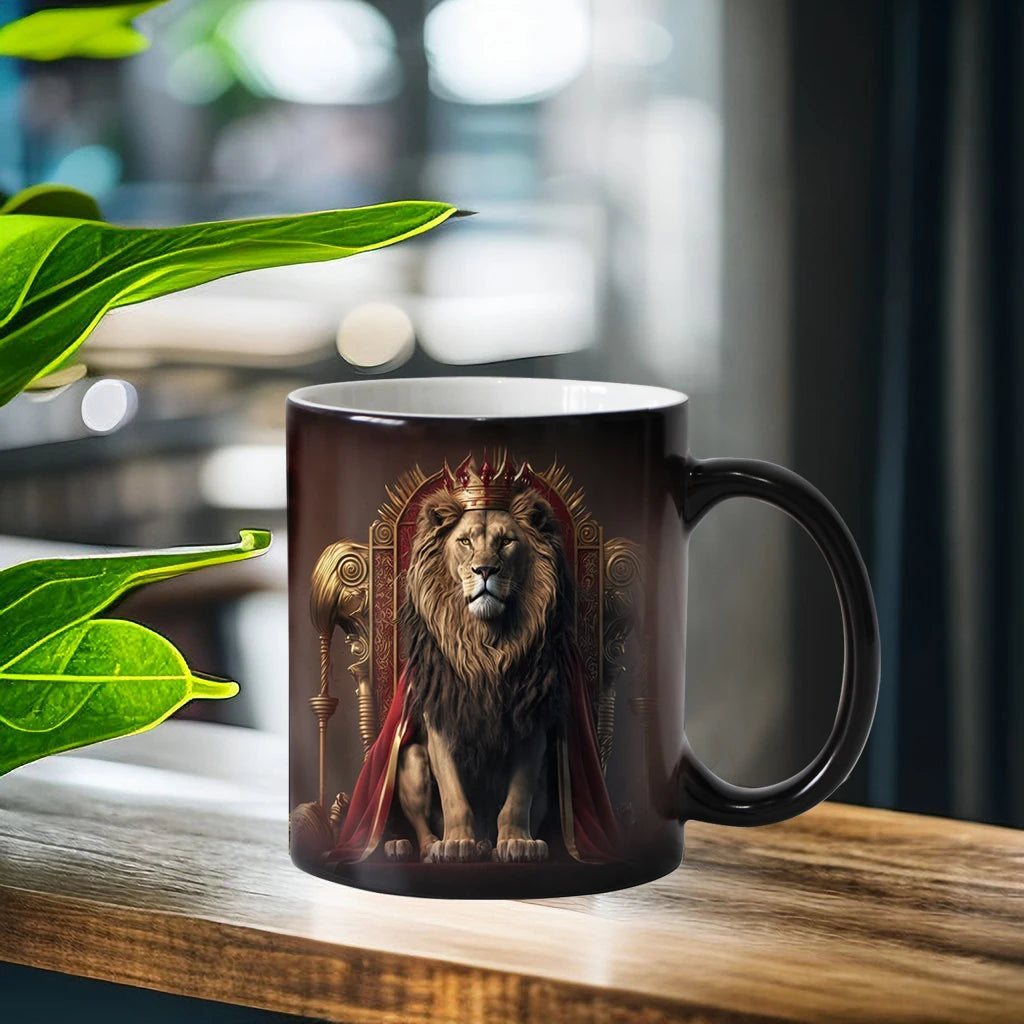 🦁 Lion & Tiger Magic Mug – 350ml of Fierce Reveal