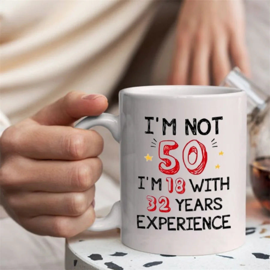 🎉 “I’m 18 With 32 Years Experience” Mug – 11oz of Timeless Sass
