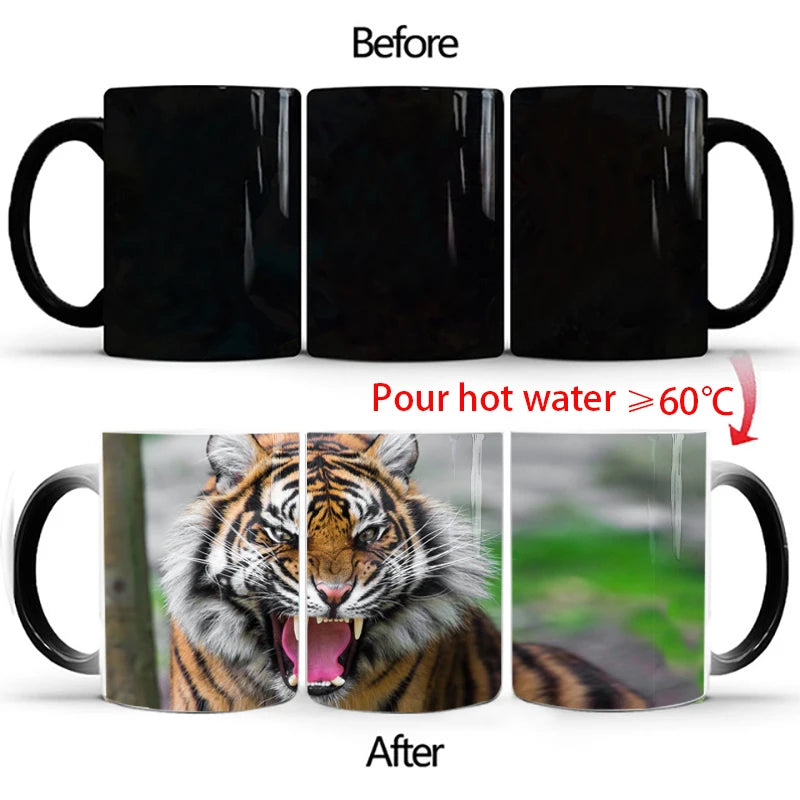 🦁 Lion & Tiger Magic Mug – 350ml of Fierce Reveal