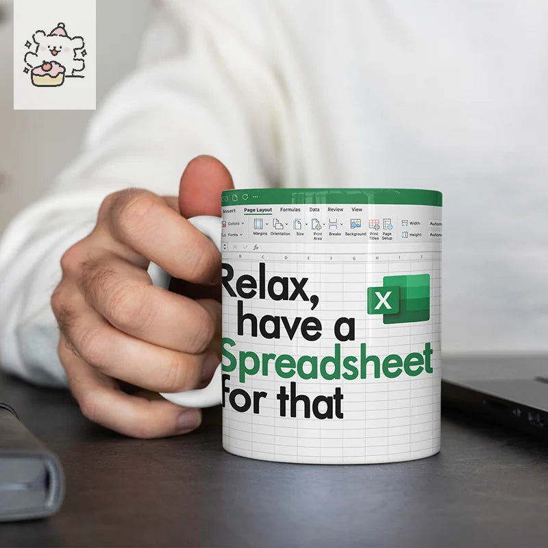 ☕ Spreadsheet Mug – Where Coffee Meets Calculations