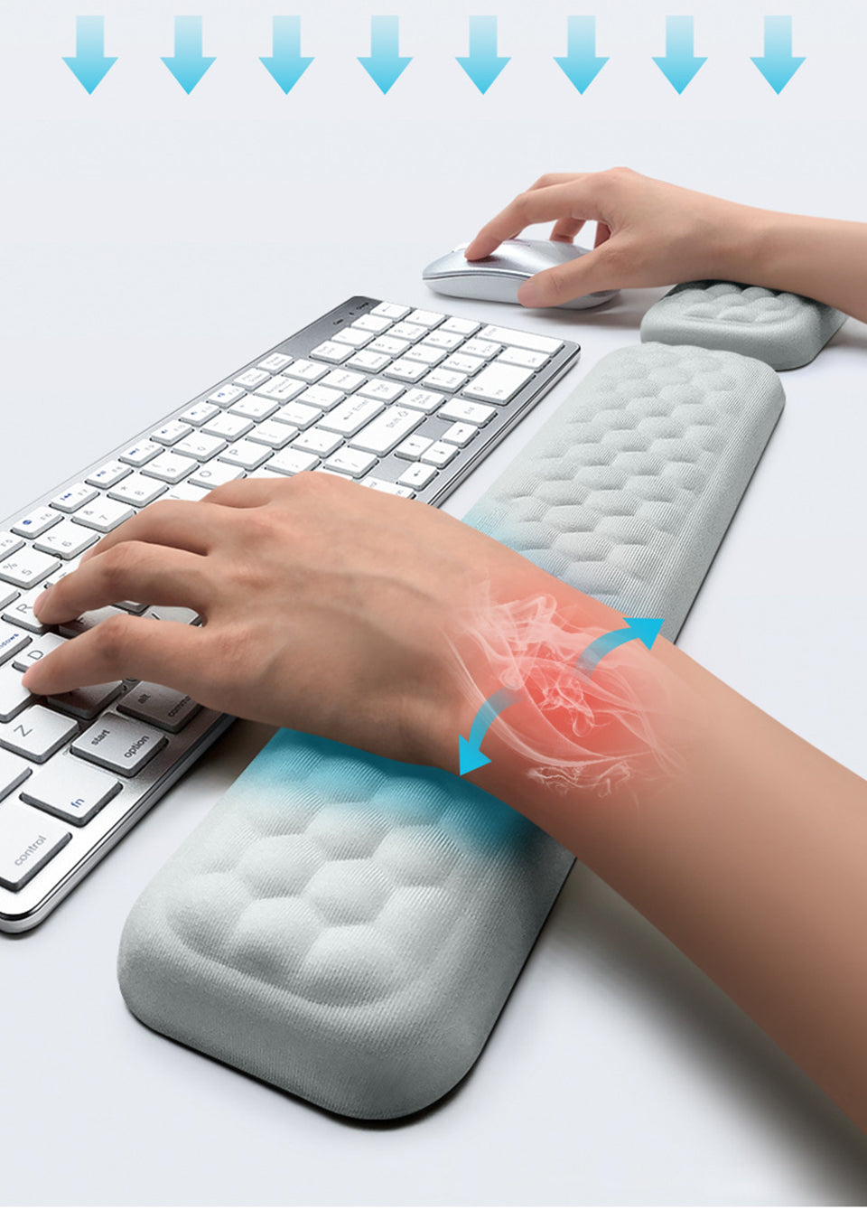 Ergonomic Memory Foam Mouse Pad with Wrist Support – Office & Laptop Use